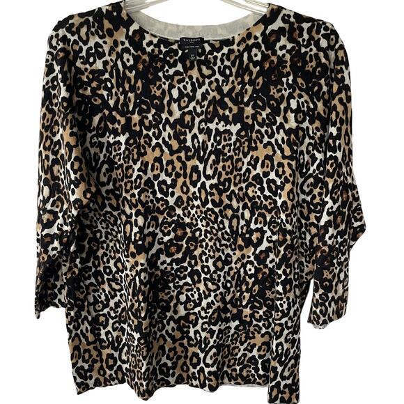 Talbots Sweaters - Talbots Merino Wool Animal Print Pullover Sweater size XL